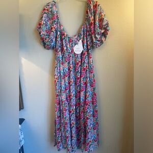 Lost+Wander floral print maxi dress with stretch size 1X
